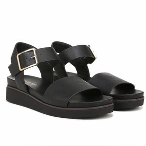 Life stride Women's Gillian Sandal. Black comfort Sandals with ankle strap Sz 8